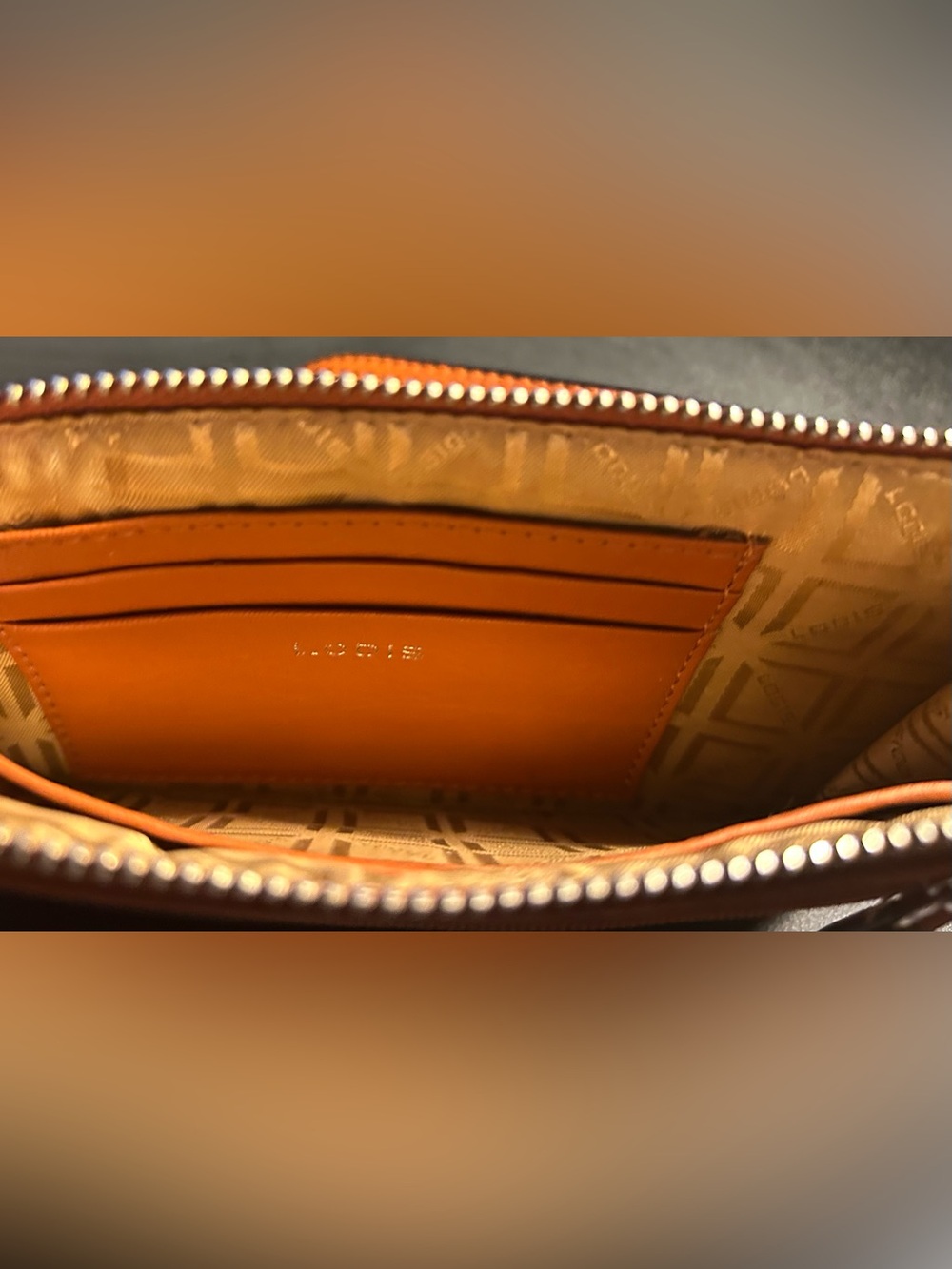 Lodis Leather Zip Wallet in Bright camel with Silver Zipper - Picture 3 of 3